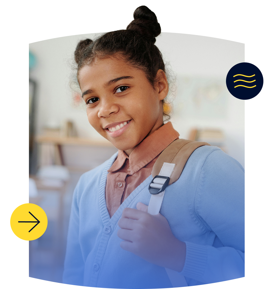 Student with backpack